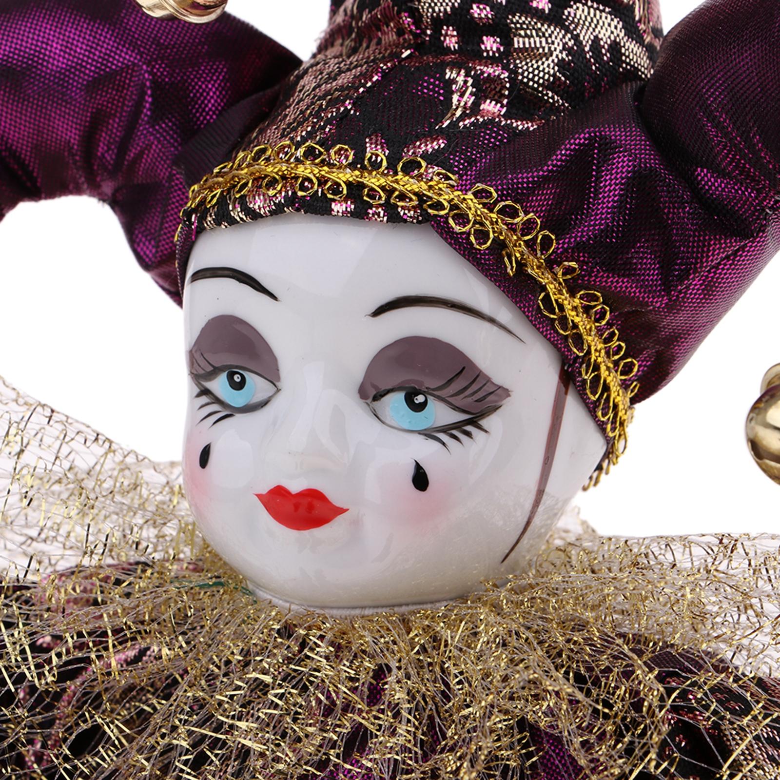 Vintage Collectible Clowns - Boneka Porselen Gaya Italia Badut Triangel