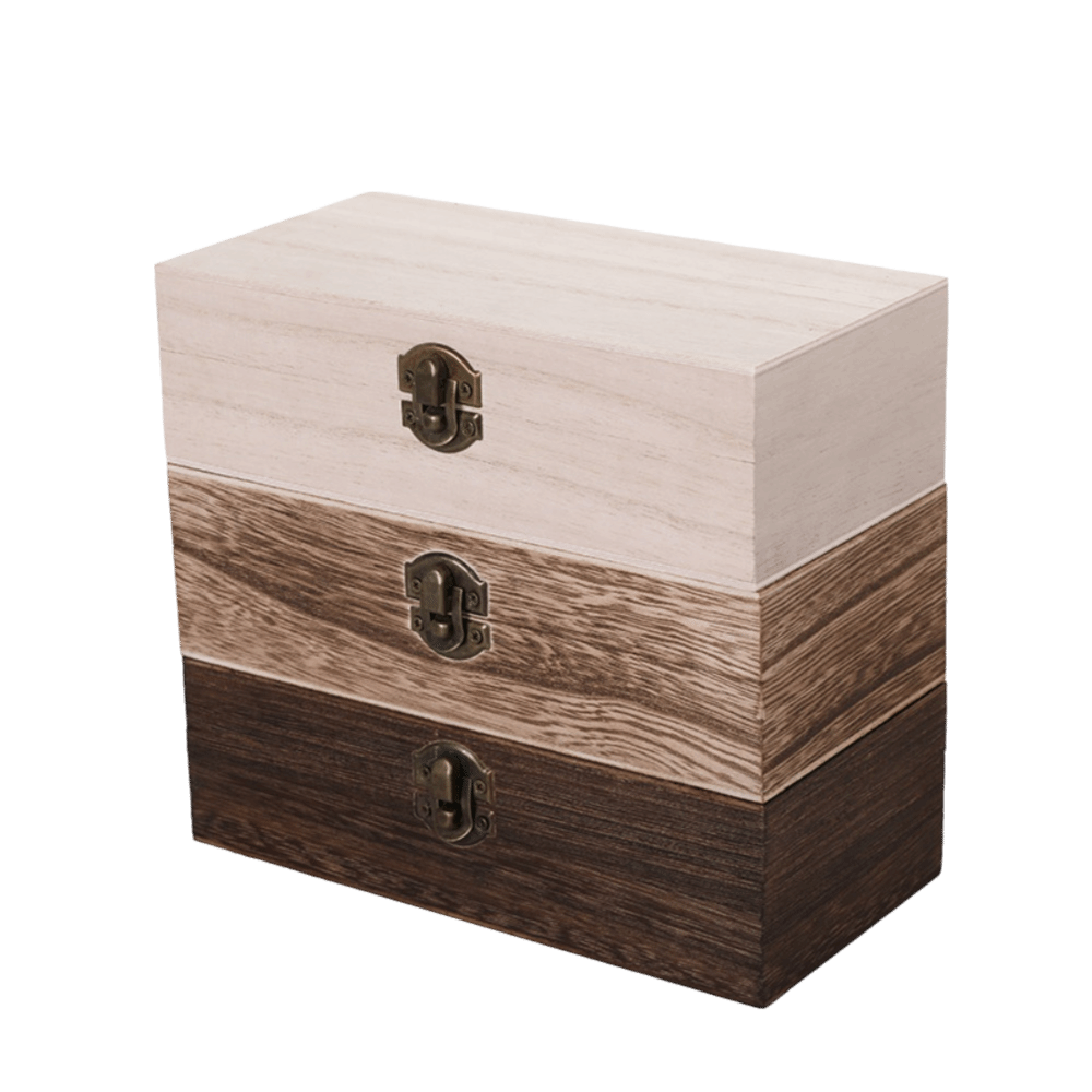 Vintage Collectible Show - Kotak Kemasan Hadiah Kayu Kokoh dengan