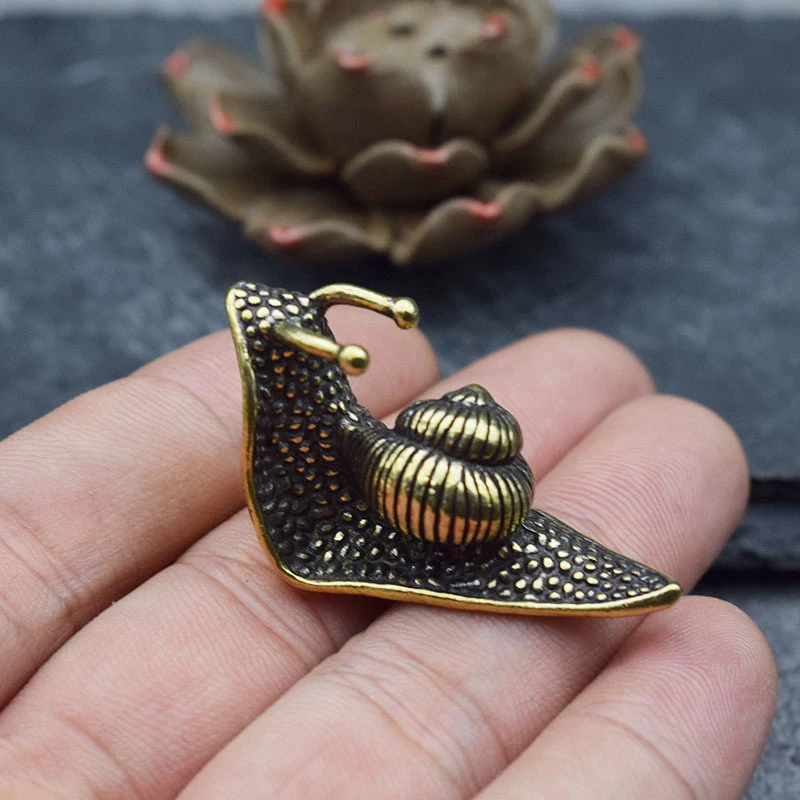 Vintage Collectible Ornaments - Ornamen Siput Teh Hewan Peliharaan Tembaga