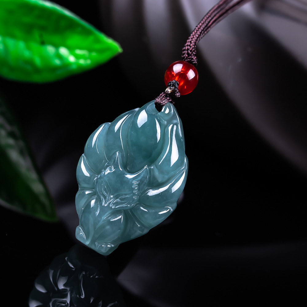 Vintage Jewelry Collection - Kalung Liontin Rubah Giok Burma Alami