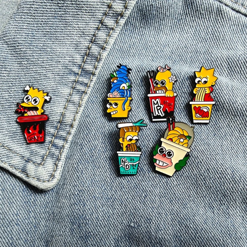 6pcs Set The Simpsons Lencana  - Vintage Item ulasan dan harga
