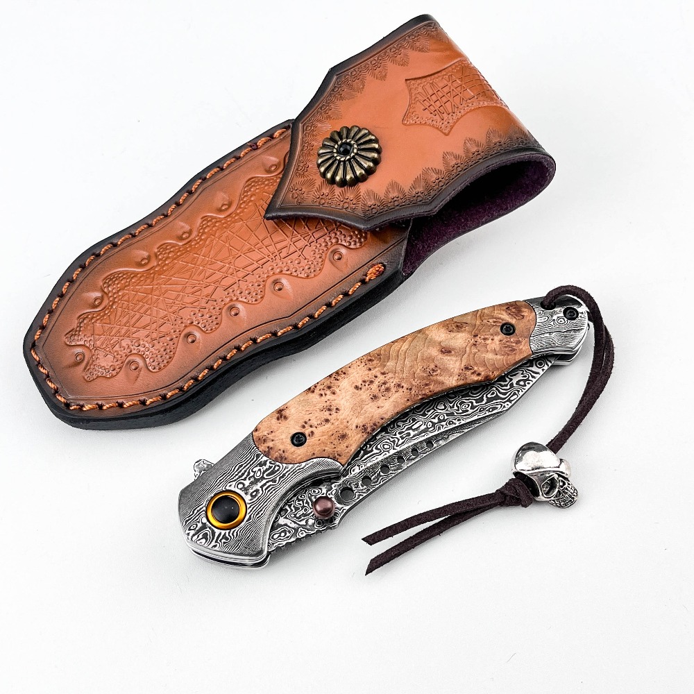Pisau Lipat Pola Damaskus Keku - Vintage Collectible Knives ulasan dan harga