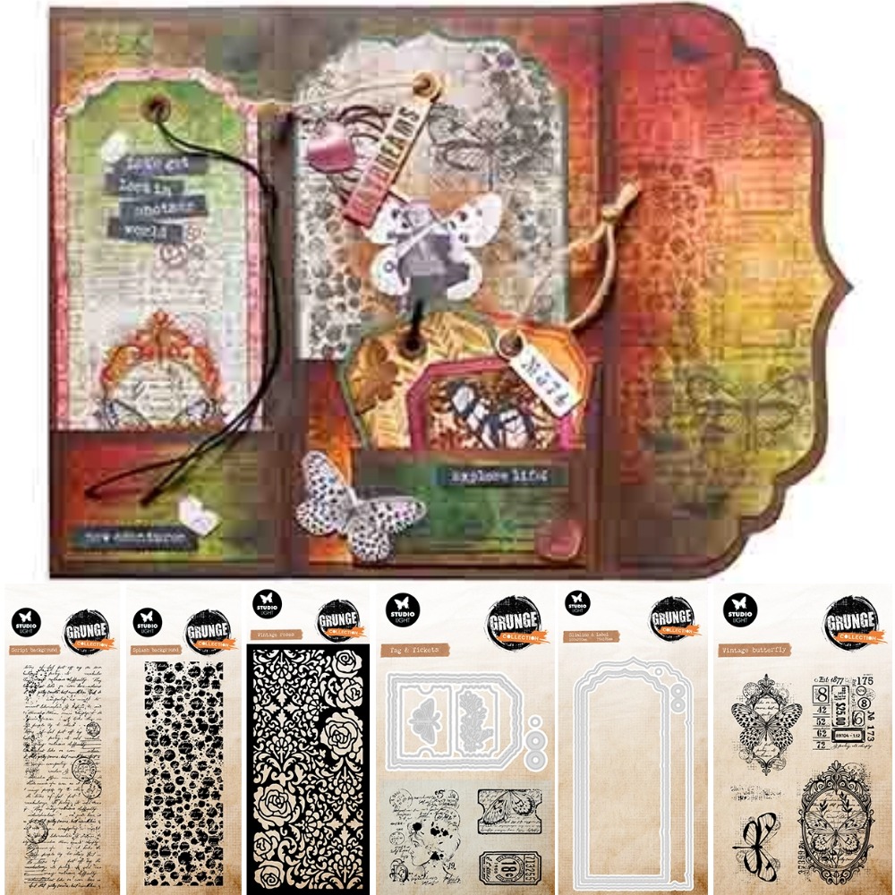 Koleksi Vintage Roses Grunge M - Collectible Vintage Greeting Cards ulasan dan harga