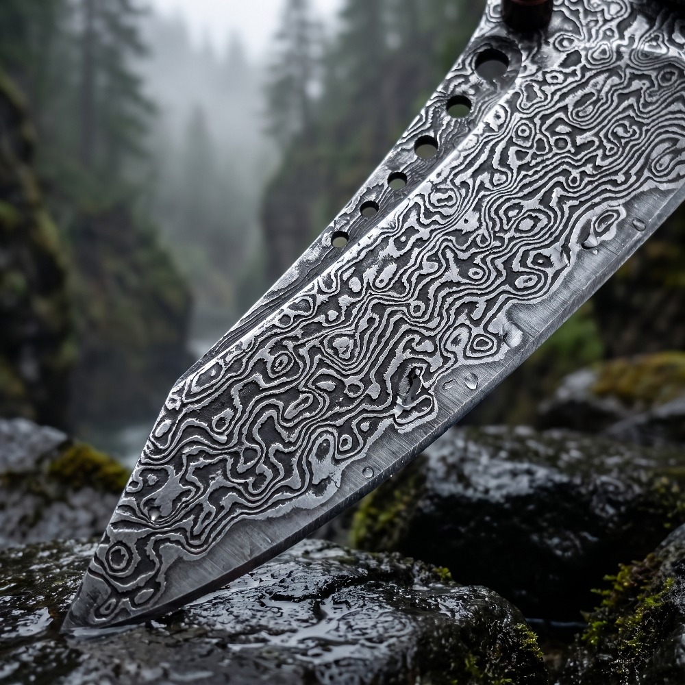 Pisau Lipat Pola Damaskus Keku - Vintage Collectible Knives ulasan dan harga