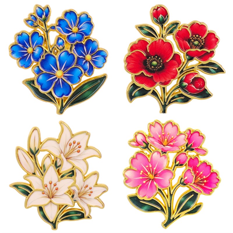 Pin Enamel Bunga Vintage Warna - Vintage Item ulasan dan harga